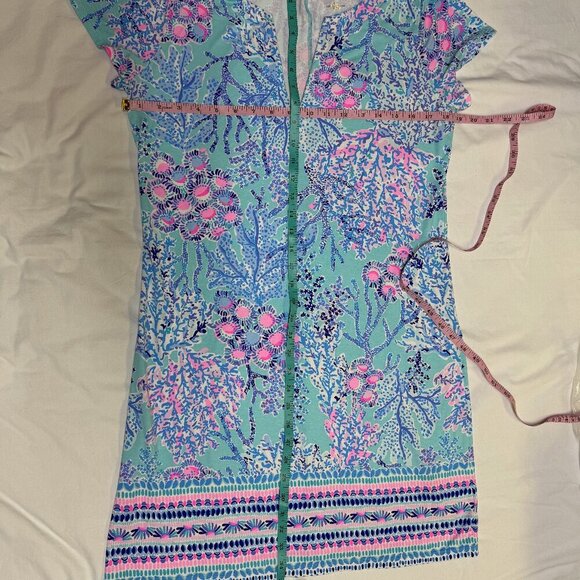 Lilly Pulitzer Sophiletta Dress Blue Ibiza Now You Sea Me, Size L, UPF50+, EUC! - Picture 10 of 10